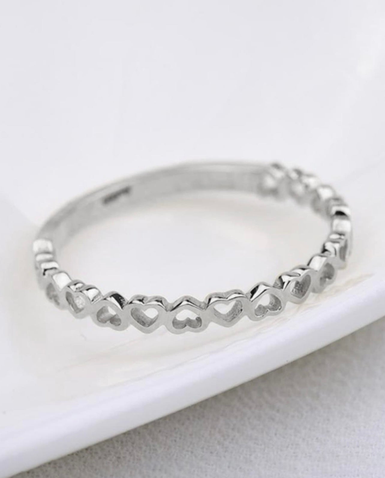 Mini Hearts Ring in Silver