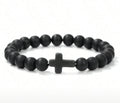 Natural Stone Bracelet With Cross